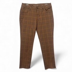 Sonoma Life Style Modern Cropped Slim Houndstooth Pants Women's Size 8 Brown